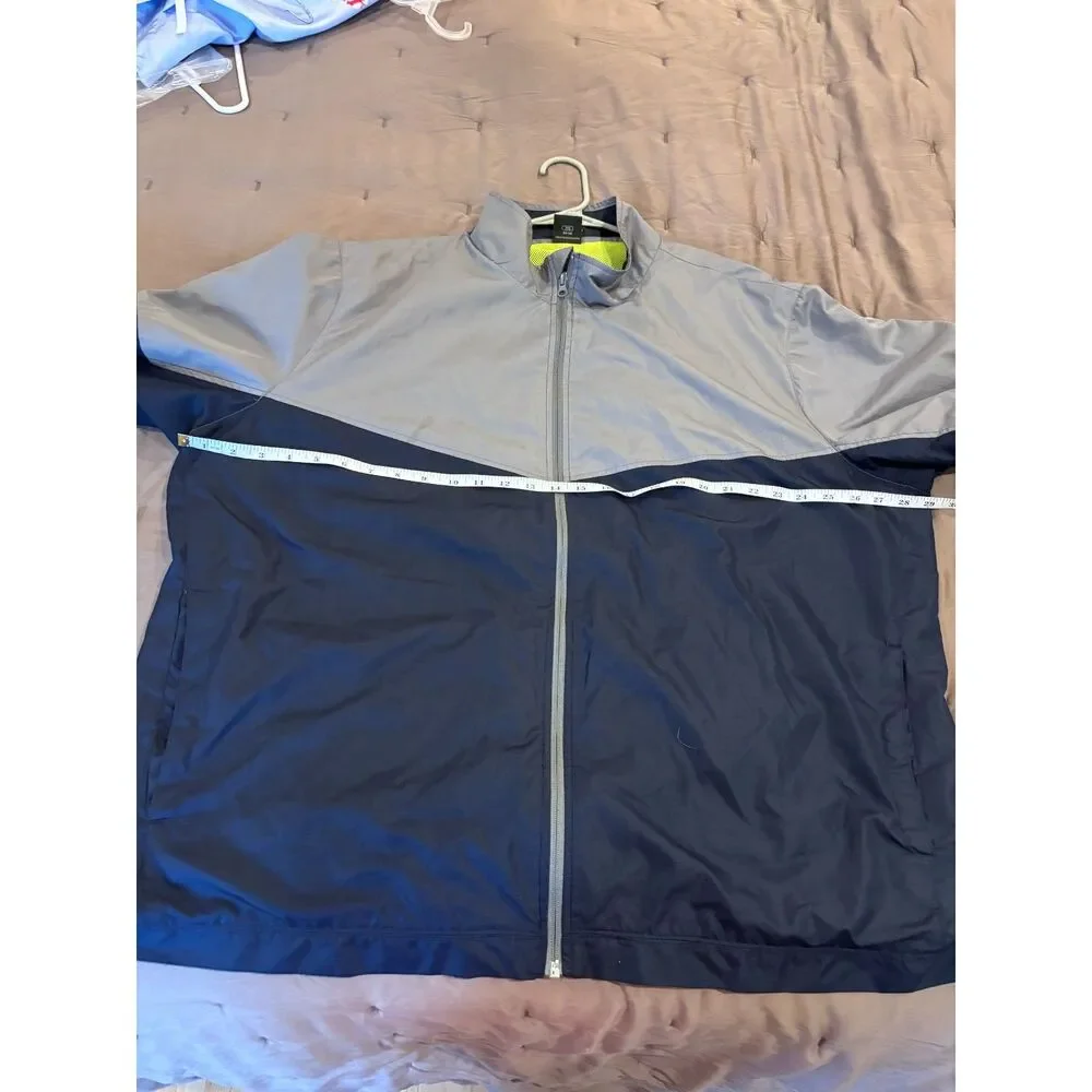 Starter Windbreaker Jacket Mens 3XL Gray Navy Colorblock Lightweight Mesh